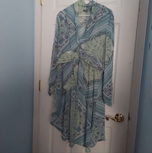Spring Duster, high low blouse